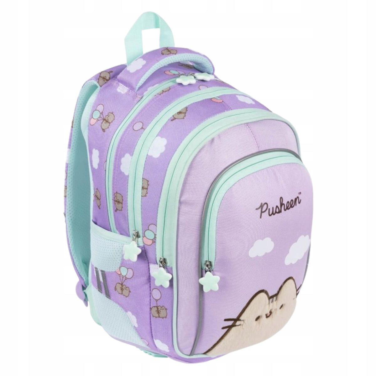 BACKPACK FOR CLASS 1 2 3 PUSHEEN PURPLE BACKPACK FOR GIRLS WITH KITTENS Manufacturer code 5903235682681