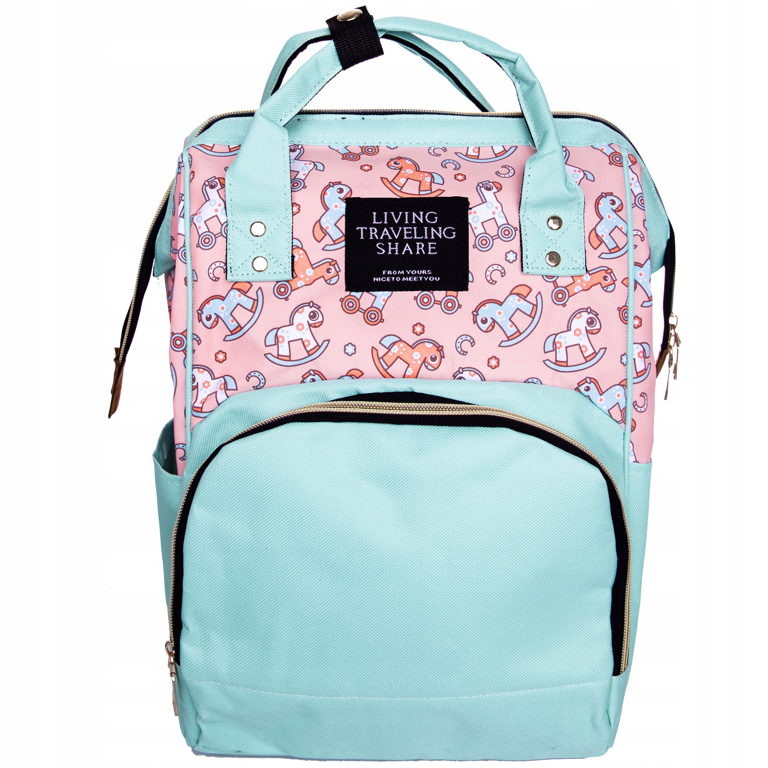 BACKPACK FOR MOM Dad For Diapers Akcesoria Sea Bag for Stroller + Hooks