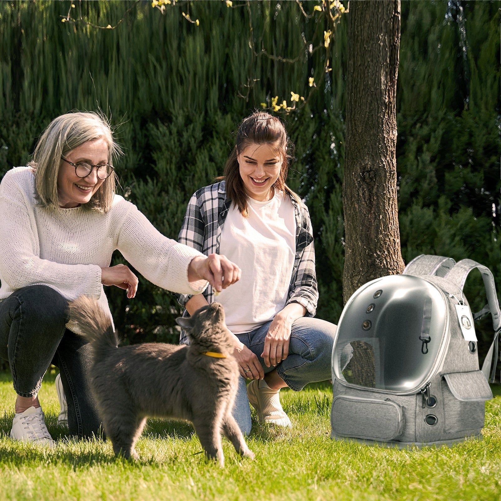 BACKPACK FOR TRANSPORTING ANIMALS TRANSPORTER BACKPACK FOR CAT DOG GREY 40X27CM Brand no brand