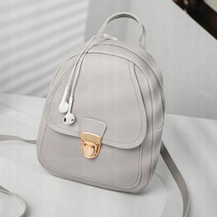 BACKPACK GREY SMALL BACKPACK Zipper Latch Gold Brand Likado