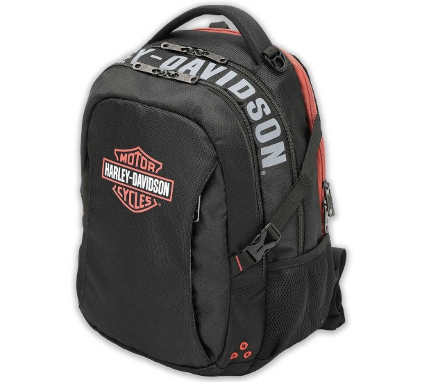 BACKPACK HARLEY DAVIDSON RENEGADE II USB BLACK/ORANGE Manufacturer's catalog number 99209