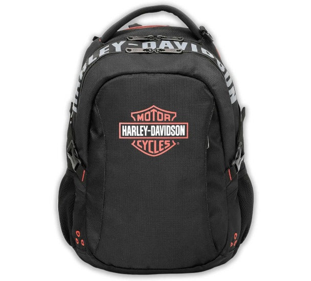 BACKPACK HARLEY DAVIDSON RENEGADE II USB BLACK/ORANGE