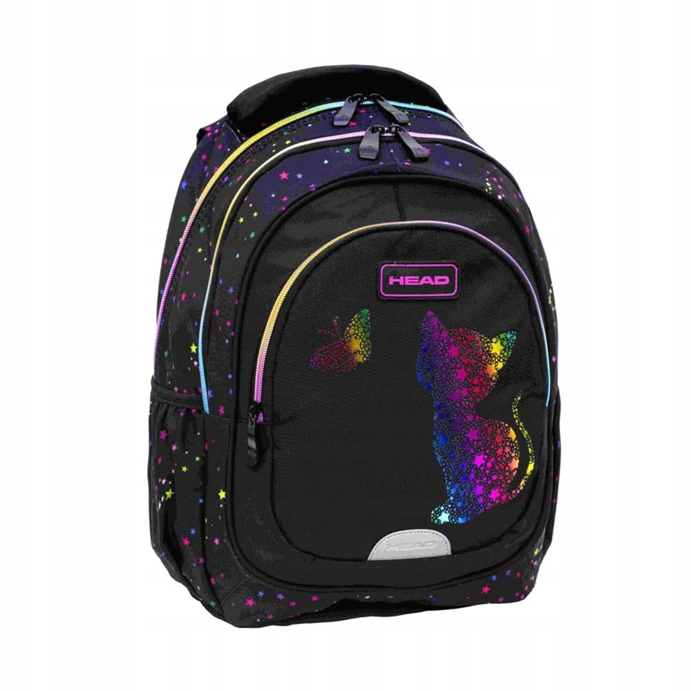 BACKPACK HEAD GOLDEN EFFECT RAINBOW KITTY AB330