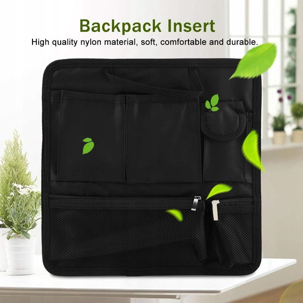 BACKPACK INSERT NYLON TRAVEL ORGANIZER BLACK Color transparent