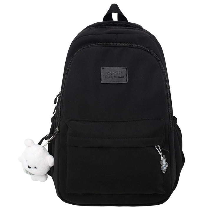 BACKPACK LIGHT HIKING YOUTH BLACK SPORTS SCHOOL + KEYCHAIN BEAR