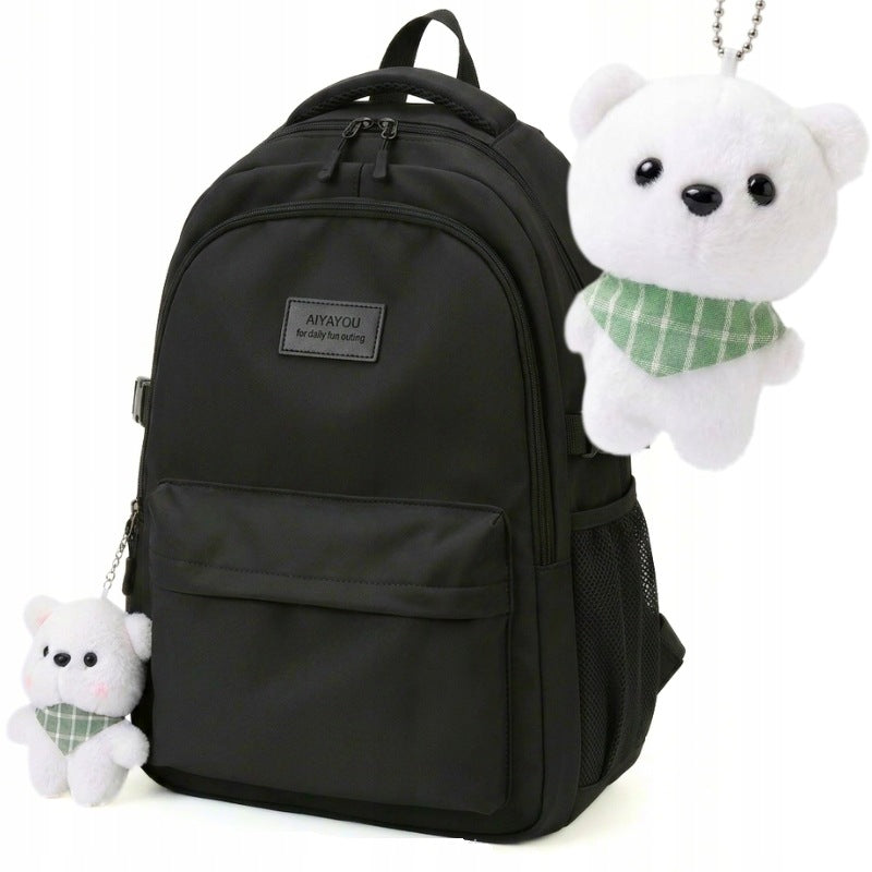 BACKPACK LIGHT YOUTH BLACK SPORTS SCHOOL + KEYCHAIN BEAR GREAT