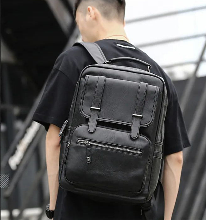 BACKPACK MEN'S URBAN QUALITY ELEGANT LAPTOP POCKET BLACK FOR SCHOOL WORK Brand no brand