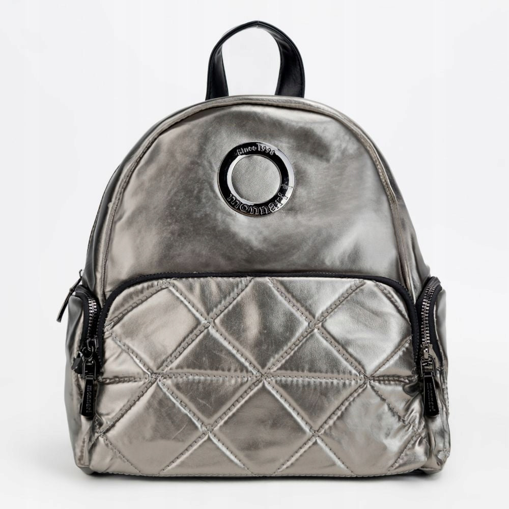 BACKPACK MONNARI BAG4660-022 METALLIC WOMEN'S QUILTED SPORTS
