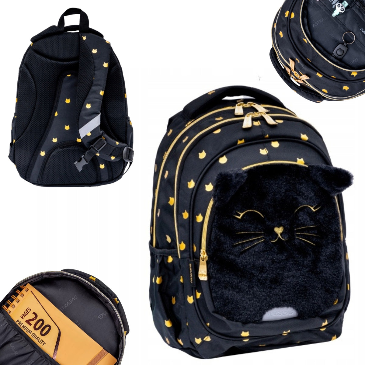 BACKPACK MULTI-CHAMBER SATCHEL ASTRABAG FLUFFY KITTEN VENTILATED 20L