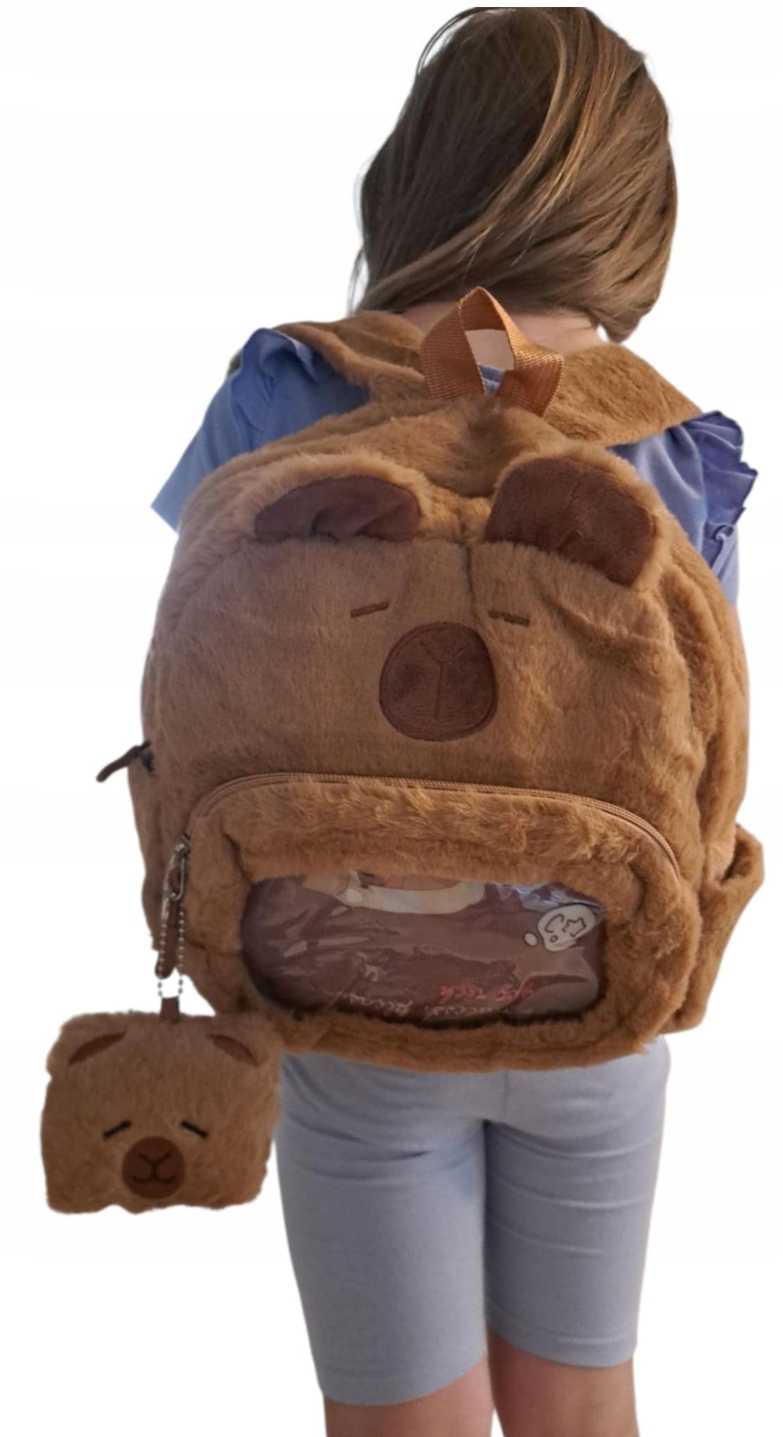 BACKPACK PLUSH CAPYBARA + KEYCHAIN BROWN FOR SCHOOL CHILDREN FOR CHILDREN 29 CM EAN (GTIN) 5904888212881