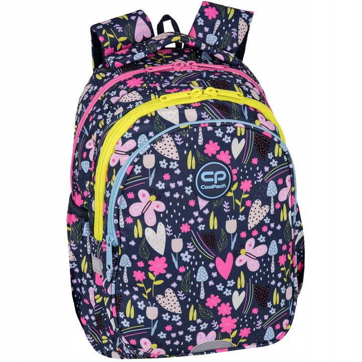 BACKPACK SCHOOL SATCHEL FOR GIRLS CP CLASS 1-3 WITH FLOWERS HEARTS EAN (GTIN) 5903686370359