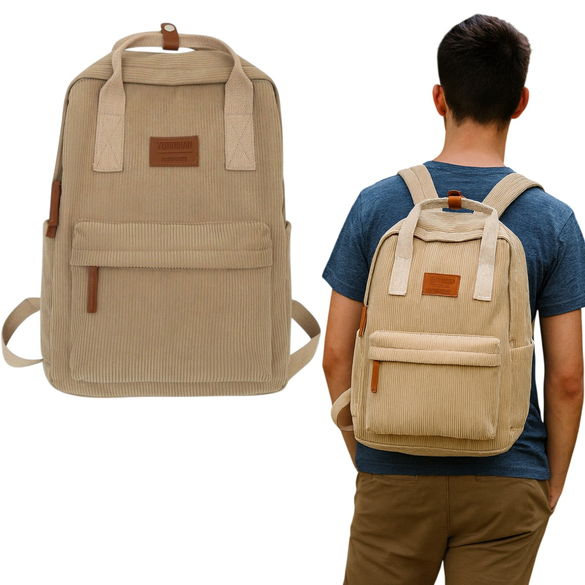 BACKPACK SCHOOL SATCHEL FOR SCHOOL YOUTH SCHOOL Work Corduroy