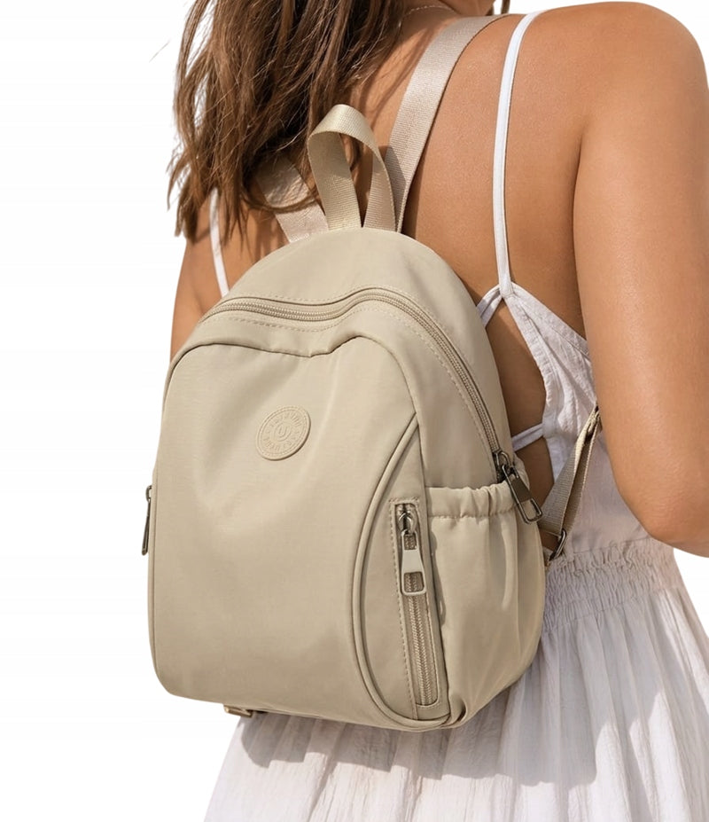 BACKPACK SMALL ELEGANT URBAN LIGHT BEIGE TERRAMODA QUALITY