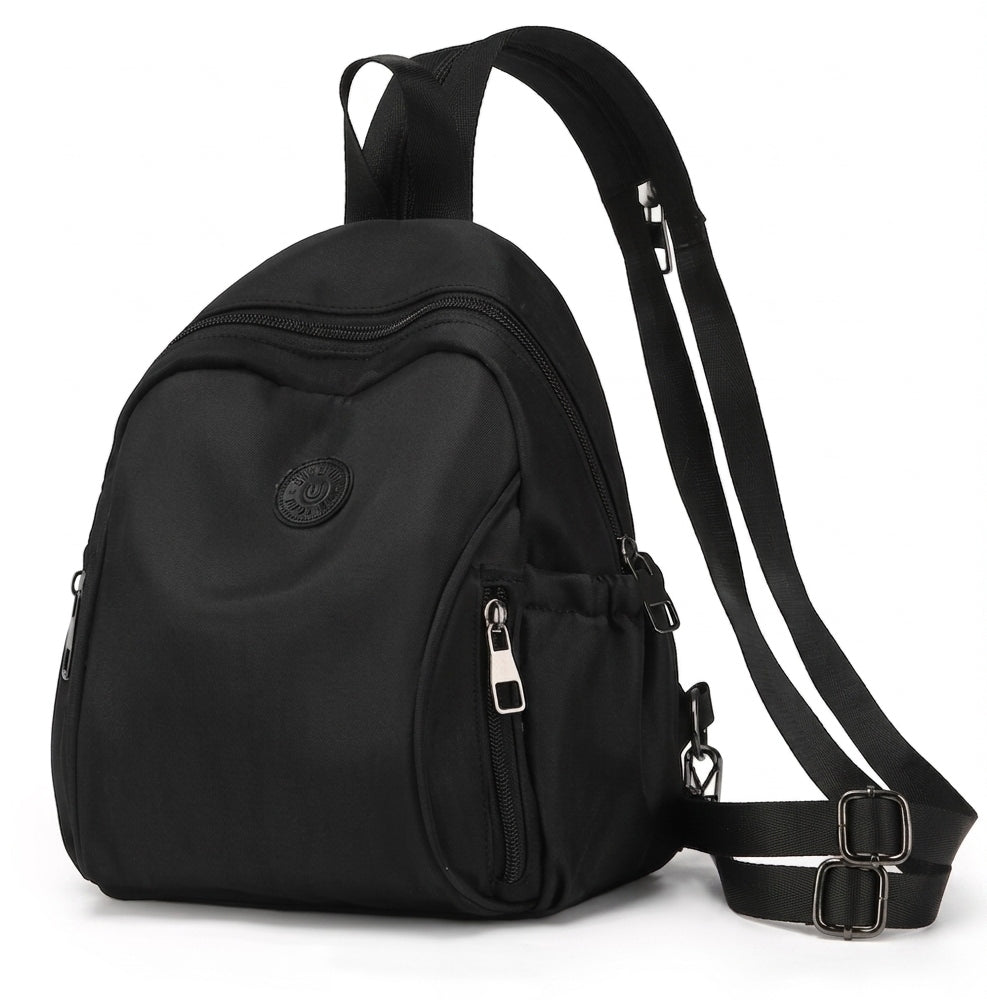 BACKPACK SMALL ELEGANT URBAN LIGHT BLACK TERRAMODA QUALITY Brand Terra Moda