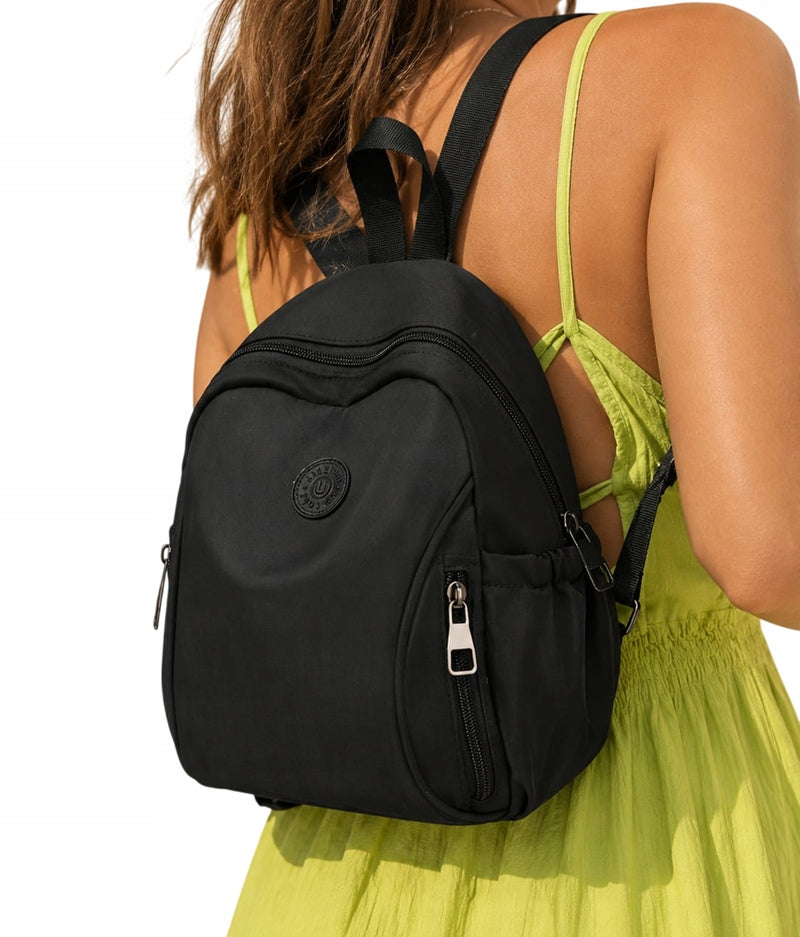 BACKPACK SMALL ELEGANT URBAN LIGHT BLACK TERRAMODA QUALITY