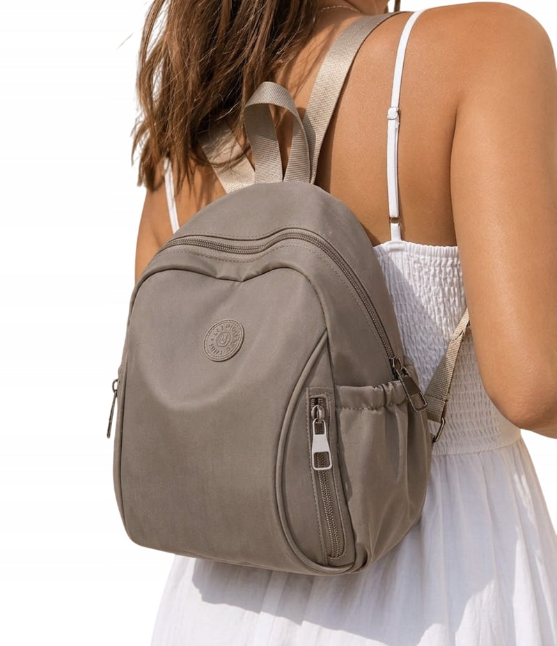 BACKPACK SMALL ELEGANT URBAN LIGHT DARK BEIGE TERRAMODA QUALITY