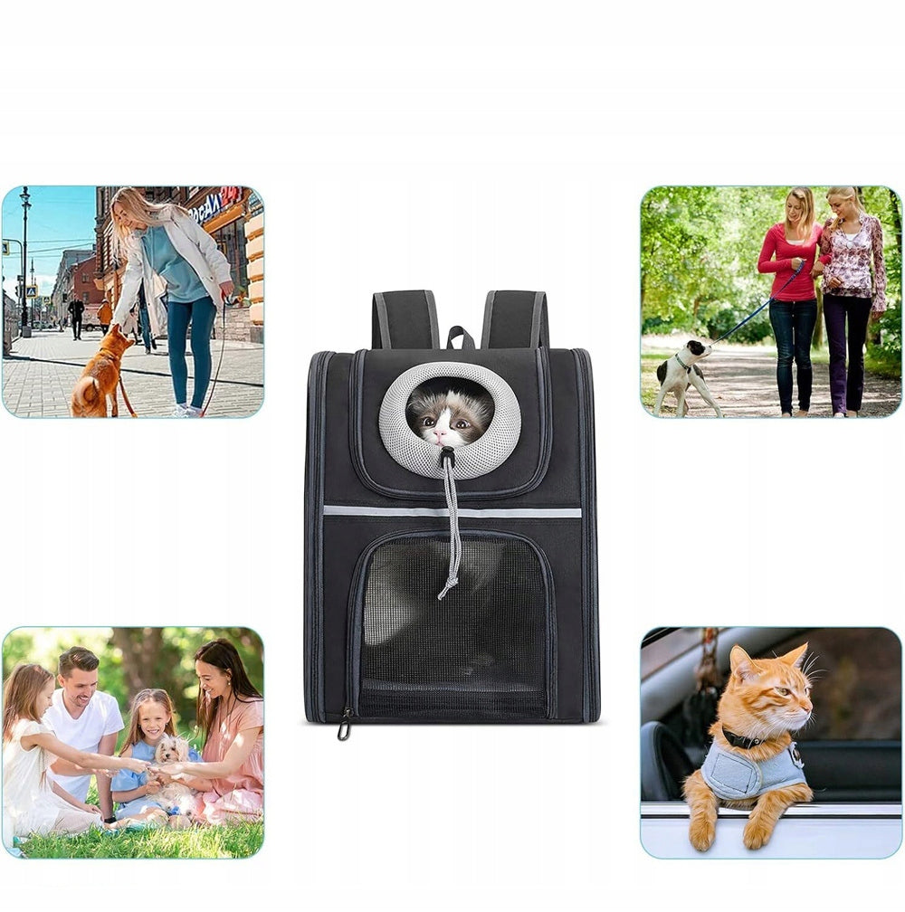BACKPACK TRANSPORTER DOG CAT BAG WITH MESH FULLY VENTILATED FOLDING Product depth 40 cm