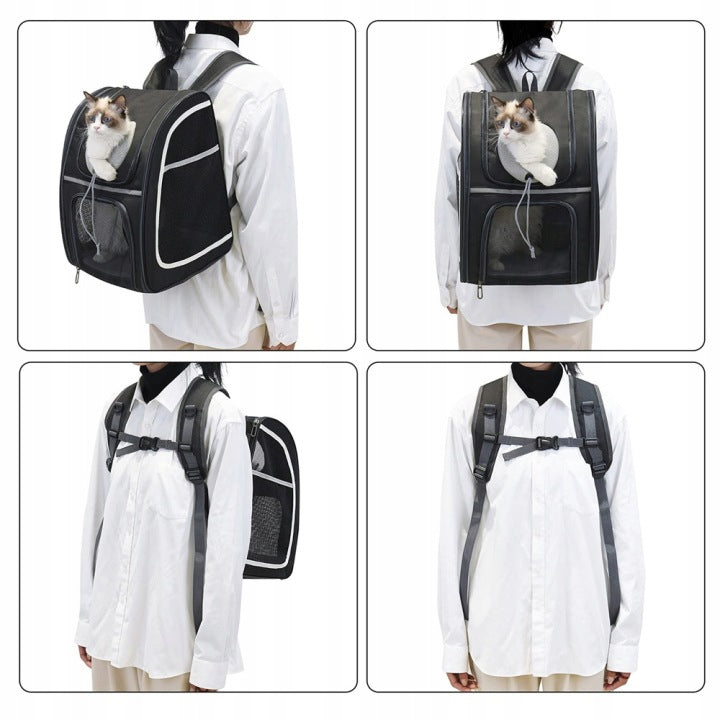 BACKPACK TRANSPORTER DOG CAT BAG WITH MESH FULLY VENTILATED FOLDING Product weight with unit packaging 1.05 kg