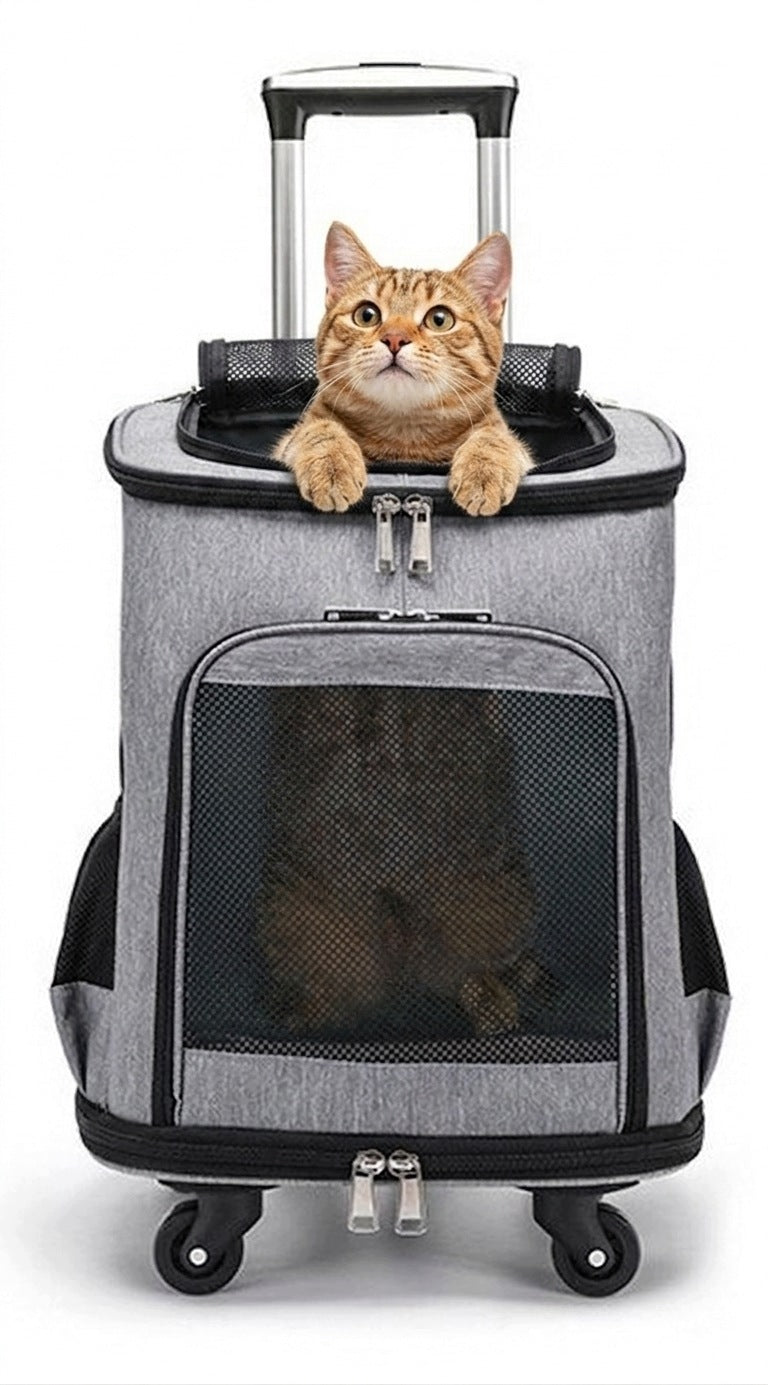 BACKPACK TRANSPORTER DOG CAT BAG WITH WHEELS