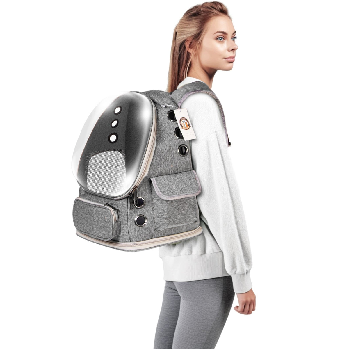 BACKPACK TRANSPORTER FOR CAT DOG FURREVER FRIENDS GREY CONVENIENT PRACTICAL Manufacturer code 4908644512162