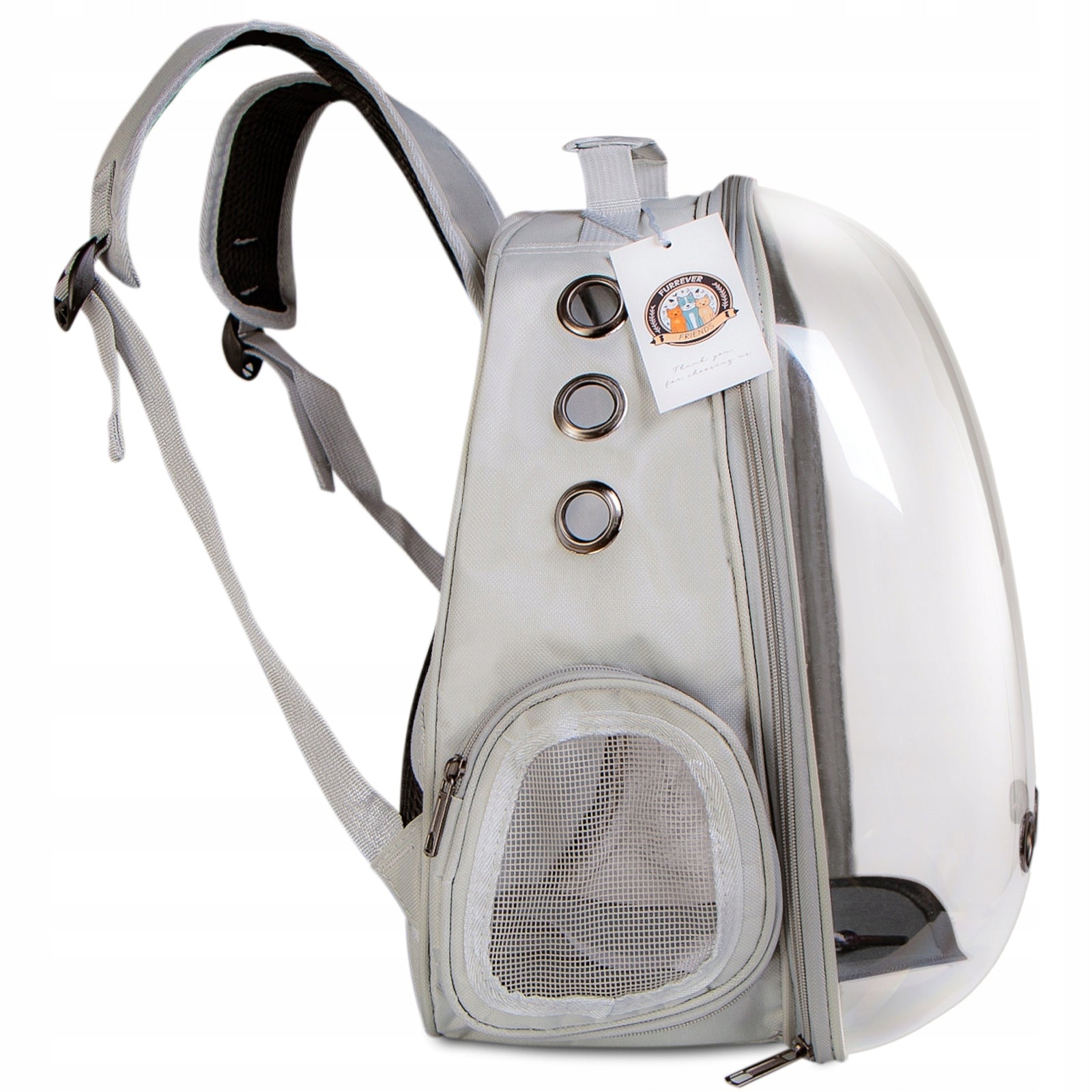 BACKPACK TRANSPORTER FOR DOG AND CAT GREY IDEAL FOR TRAVEL AND VETERINARIAN Kind backpack