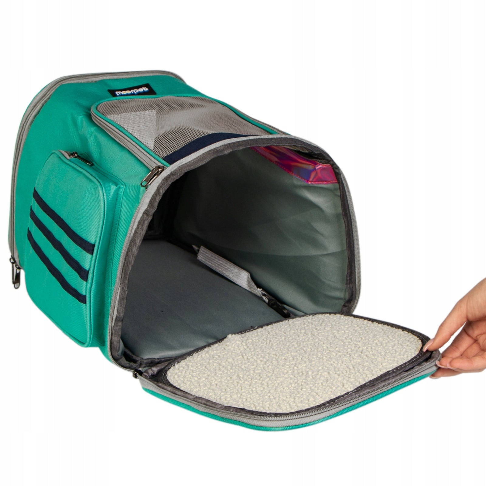 BACKPACK TRANSPORTER FOR DOG AND CAT TURQUOISE STRONG INDESTRUCTIBLE RESISTANT Manufacturer code PLECAK DO TRANSPORTU ZWIERZĄT DUZY