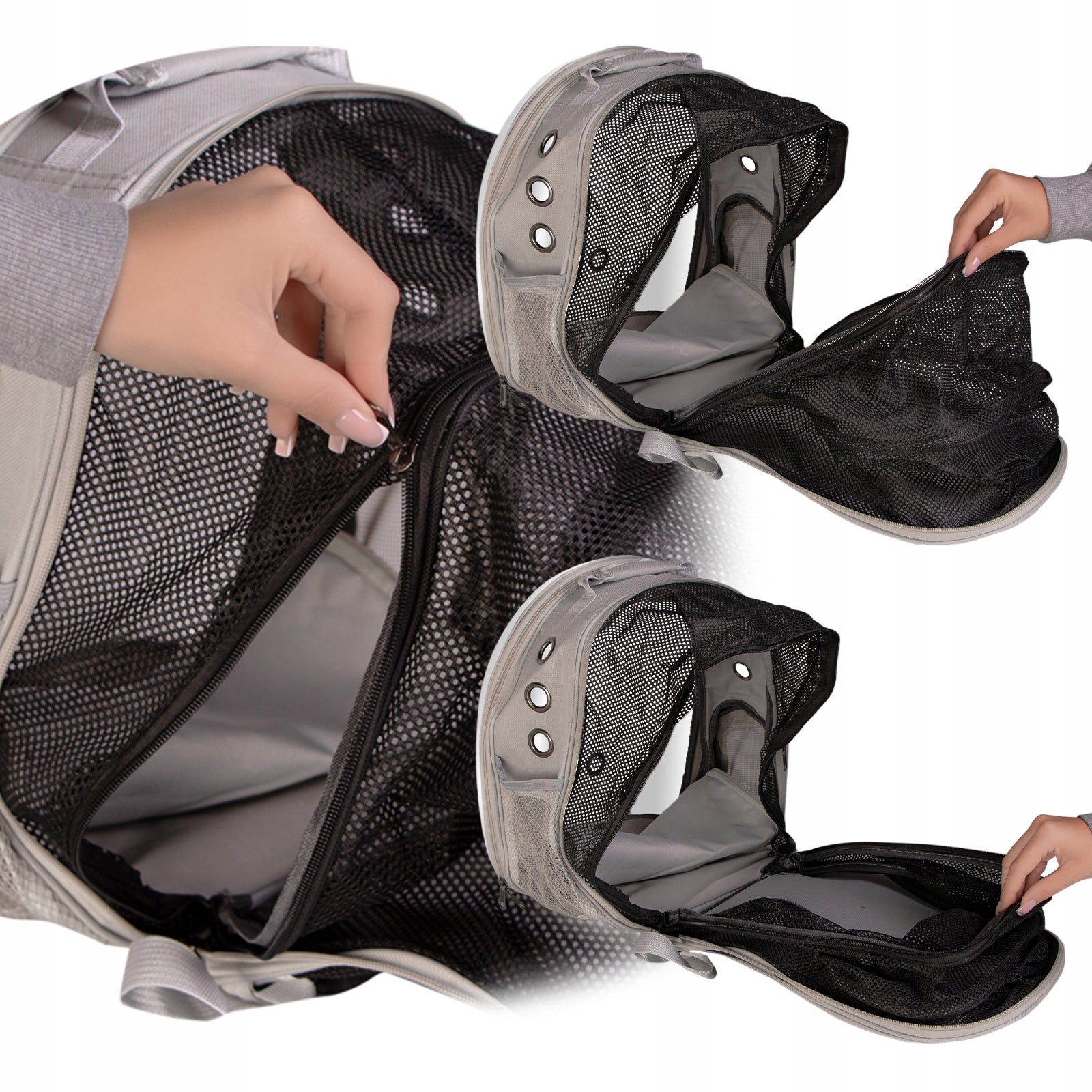 BACKPACK TRANSPORTER FOR DOG CAT WITH ADDITIONAL POCKET Product width 40 cm