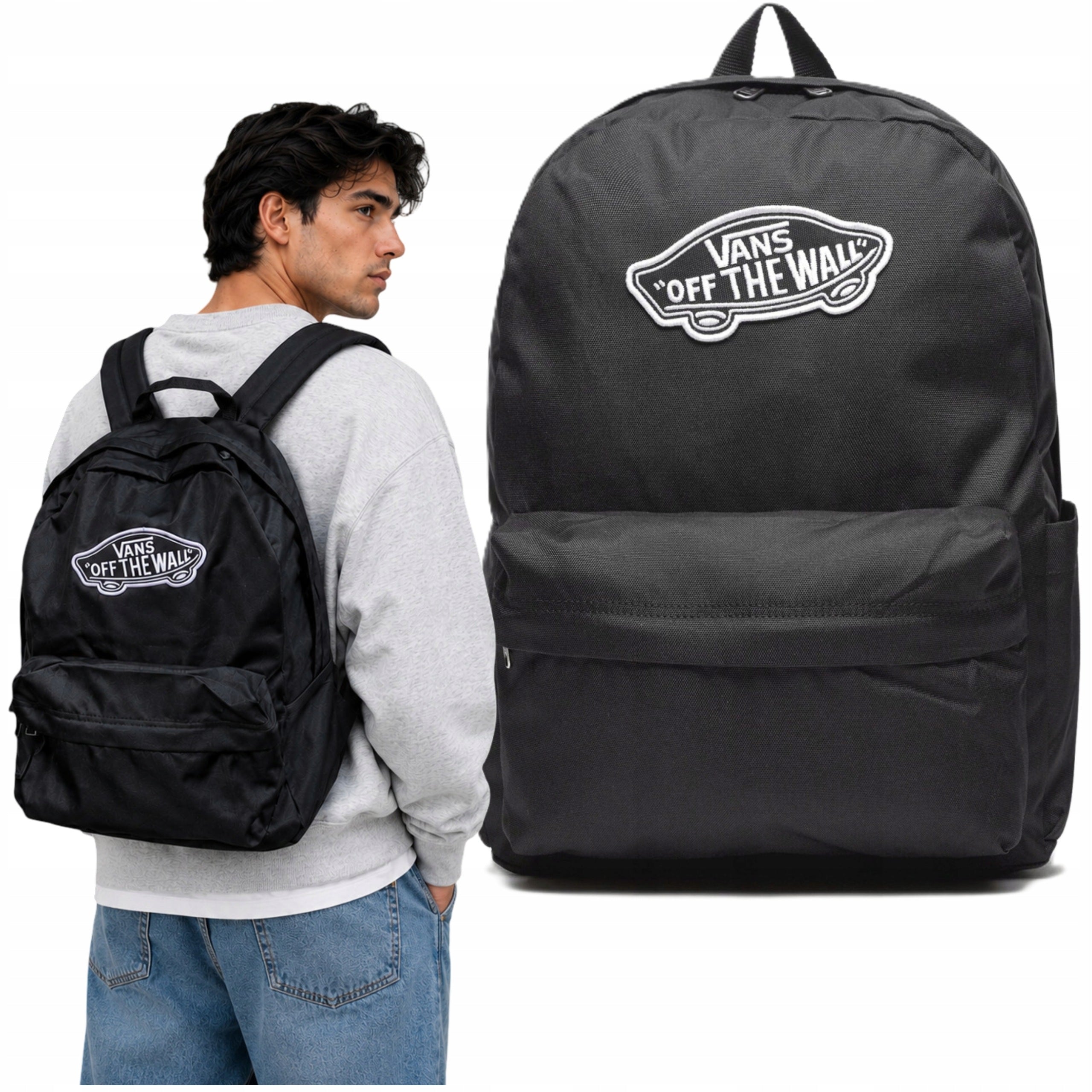 BACKPACK VANS OLD SKOOL 22L BLACK WOMEN'S UNISEX SCHOOL CLASSIC BOARD