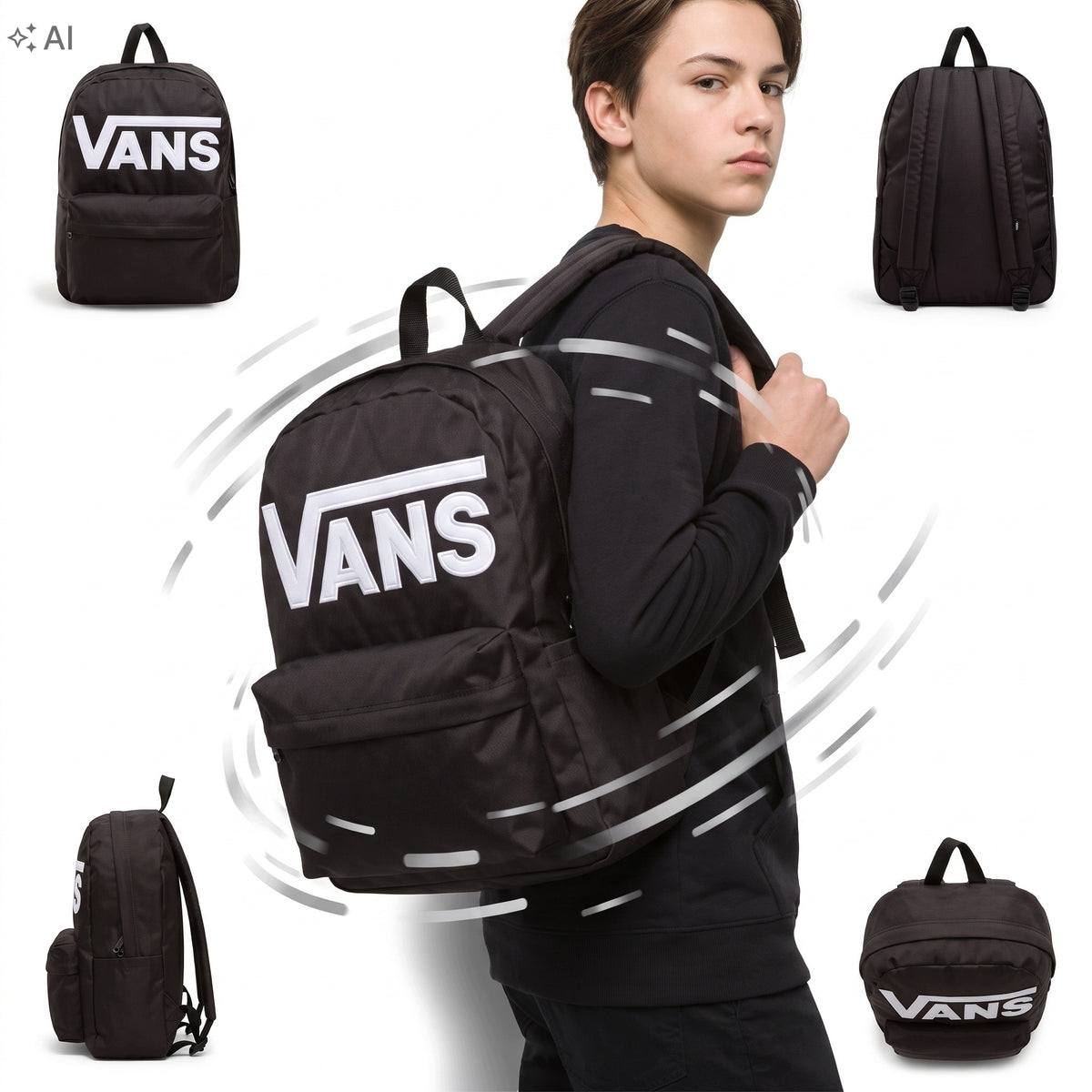 BACKPACK VANS OLD SKOOL DROP V SCHOOL YOUTH BLACK 22L SATCHEL 1
