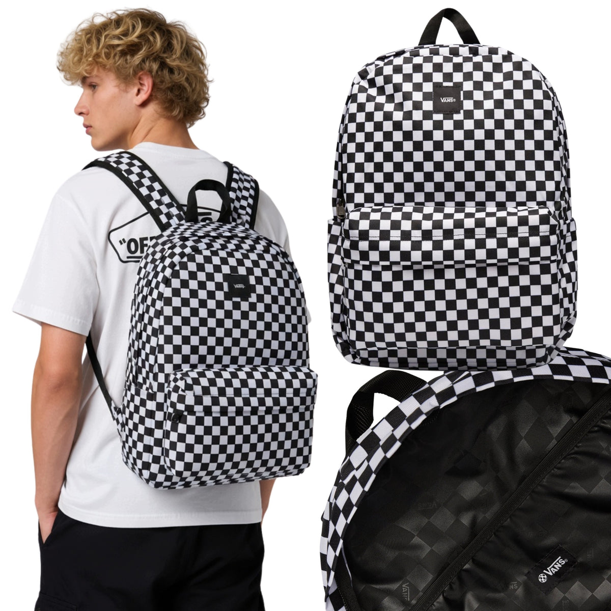 BACKPACK VANS OLD SKOOL SCHOOL SPORTS LARGE YOUTH ROOMY CHESSBOARD