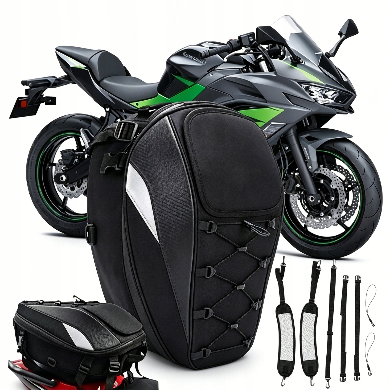 BACKPACK WATERPROOF FOR MOTOR RACK HELMET POUCH SEAT TRUNK HOLDER