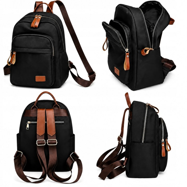 BACKPACK WOMEN'S BAG FUNCTIONAL HAND LUGGAGE BLACK MULTI-CHAMBER Brand no brand