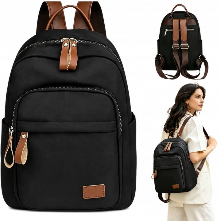 BACKPACK WOMEN'S BAG FUNCTIONAL HAND LUGGAGE BLACK MULTI-CHAMBER