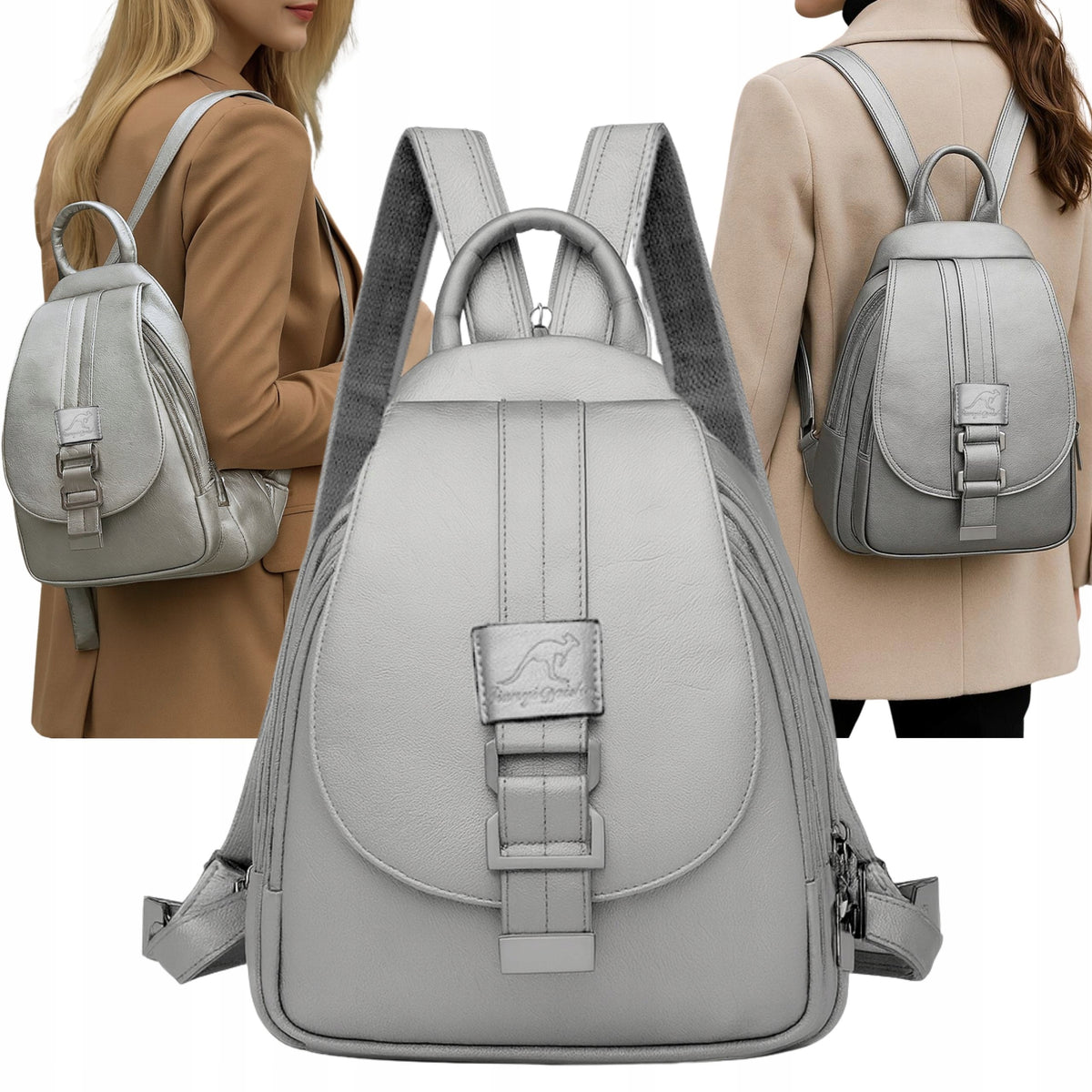 BACKPACK WOMEN'S CITY BACKPACK FOR SCHOOL WORK ECO LEATHER VINTAGE BAG 2IN1
