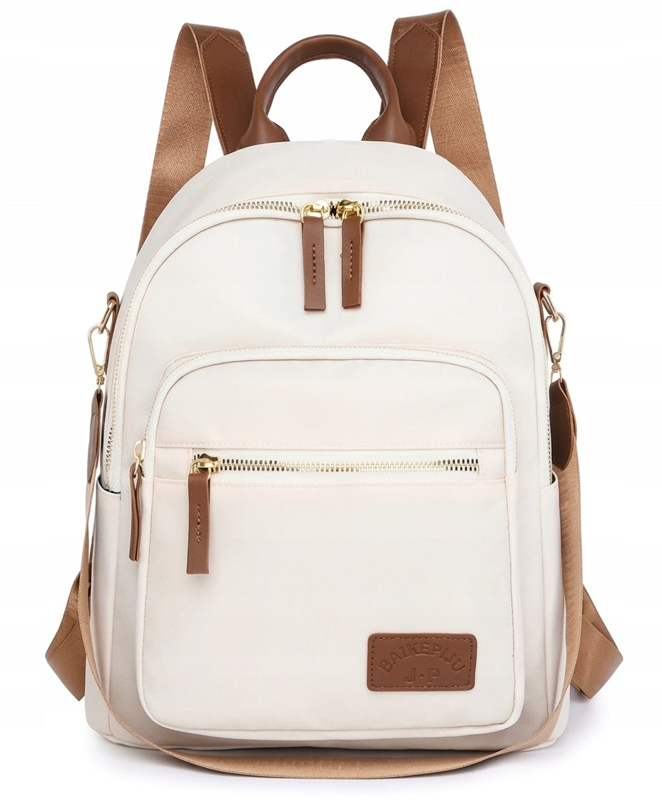 BACKPACK WOMEN'S SHOULDER BAG ELEGANT URBAN ECRU ROOMY