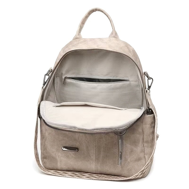 BACKPACK WOMEN'S SHOULDER BAG KHAKI BEIGE FASHIONABLE LARGE CAPACITY FOR WORK Brand Likado