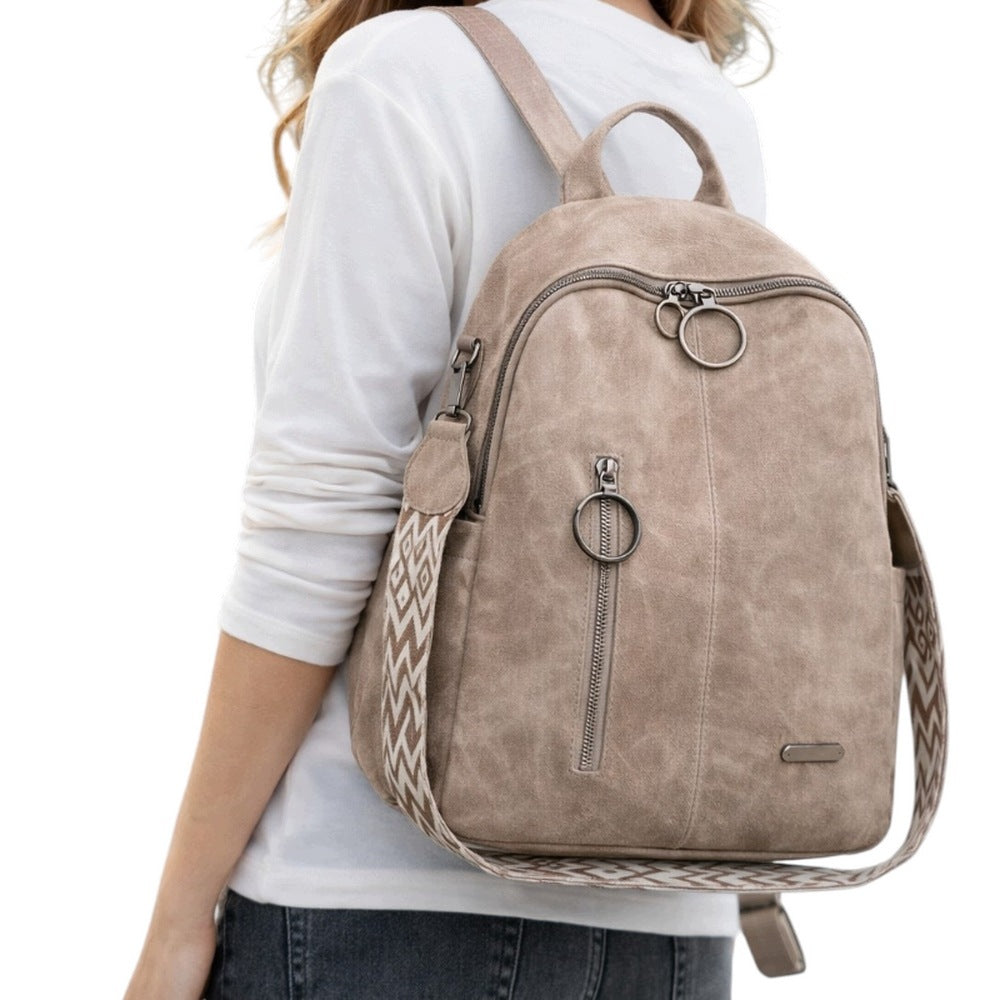 BACKPACK WOMEN'S SHOULDER BAG KHAKI BEIGE FASHIONABLE LARGE CAPACITY FOR WORK Packaging status original