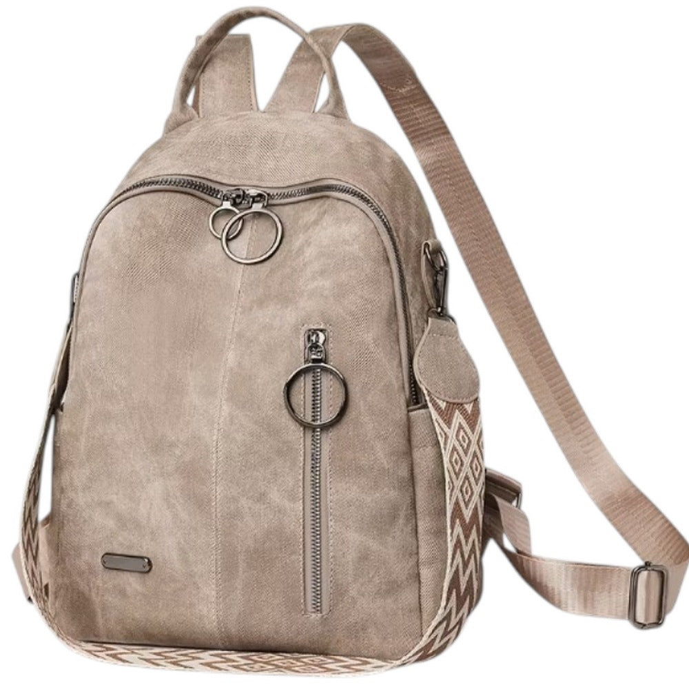 BACKPACK WOMEN'S SHOULDER BAG KHAKI BEIGE FASHIONABLE LARGE CAPACITY FOR WORK