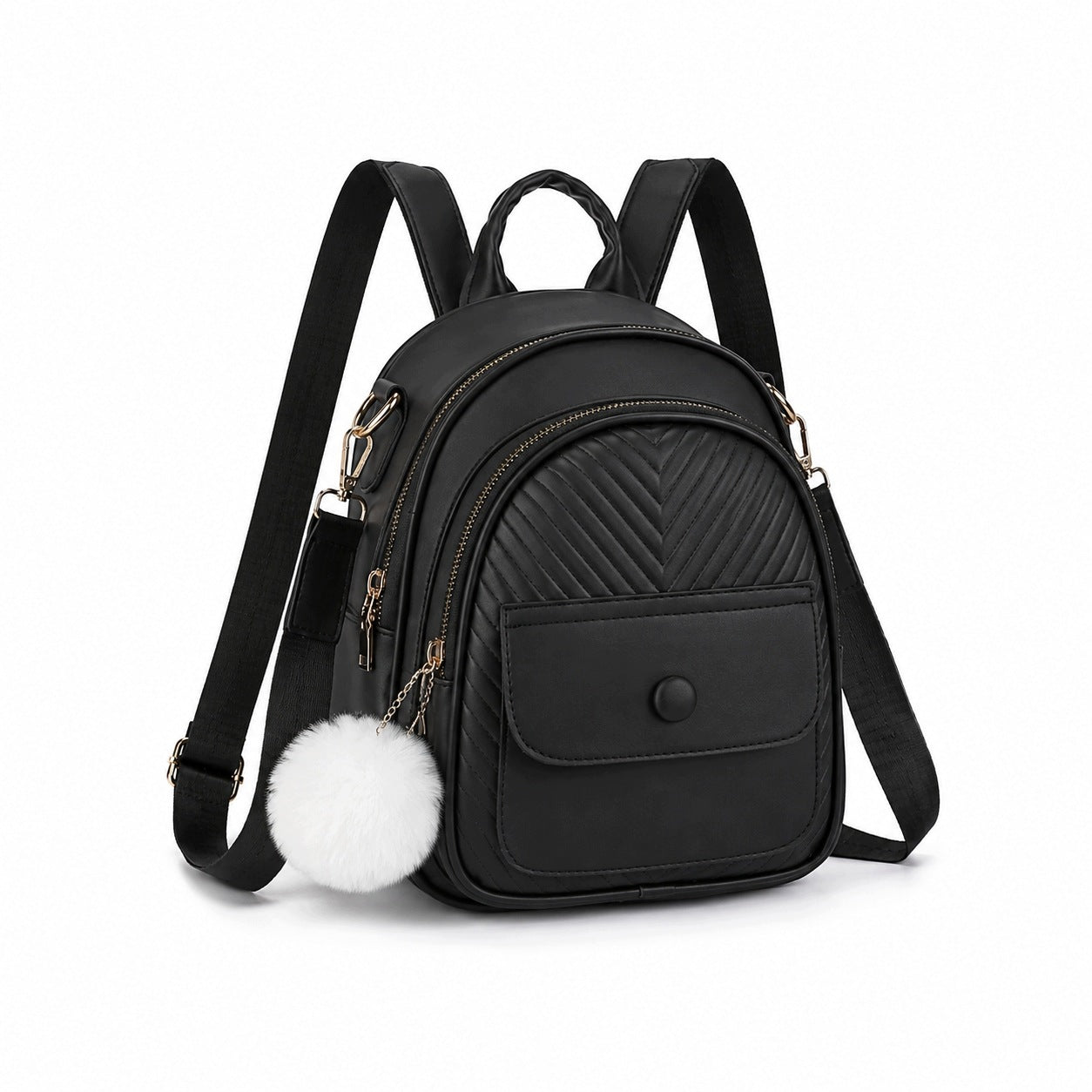 BACKPACK WOMEN'S URBAN HIKING BAG BLACK STYLISH FOR SCHOOL WORK