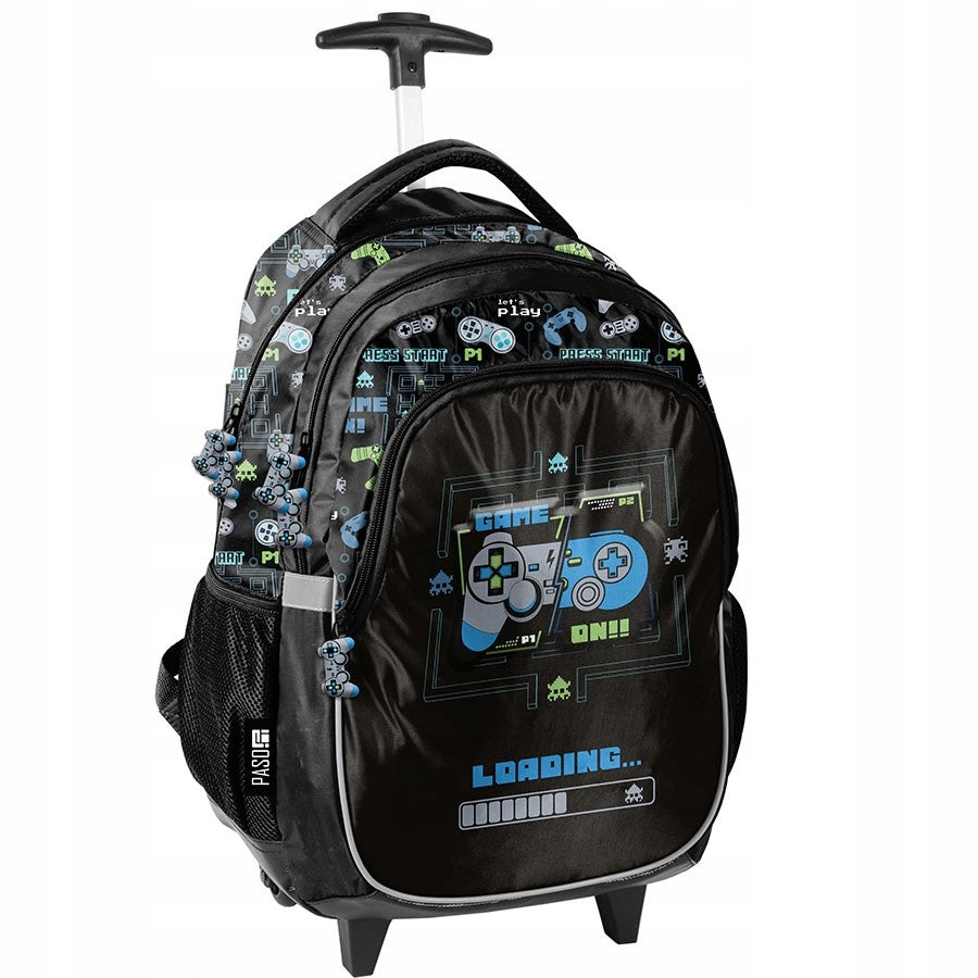 BACKPACK school satchel on wheels Game On Joystick Pad Logo 3D Manufacturer code PP25GI-997