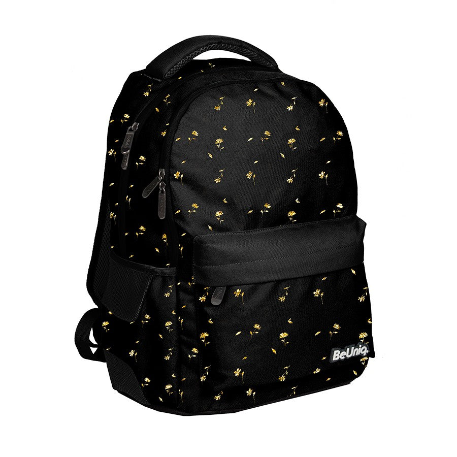 BACKPACK school satchel youth city BeUniq Golden Flowers Brand BeUniq