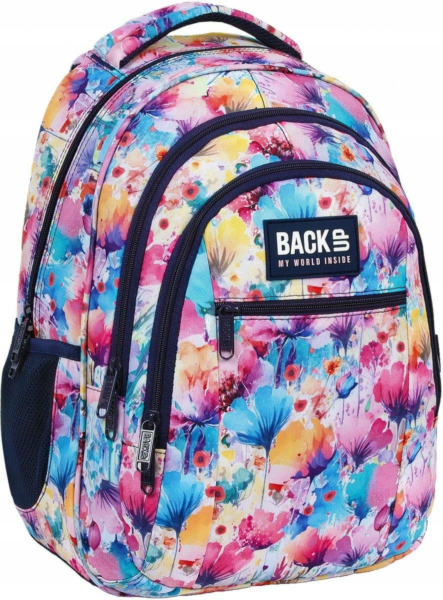 BACKUP SCHOOL BACKPACK YOUTH 3 compartment FOR GIRLS FLOWERS