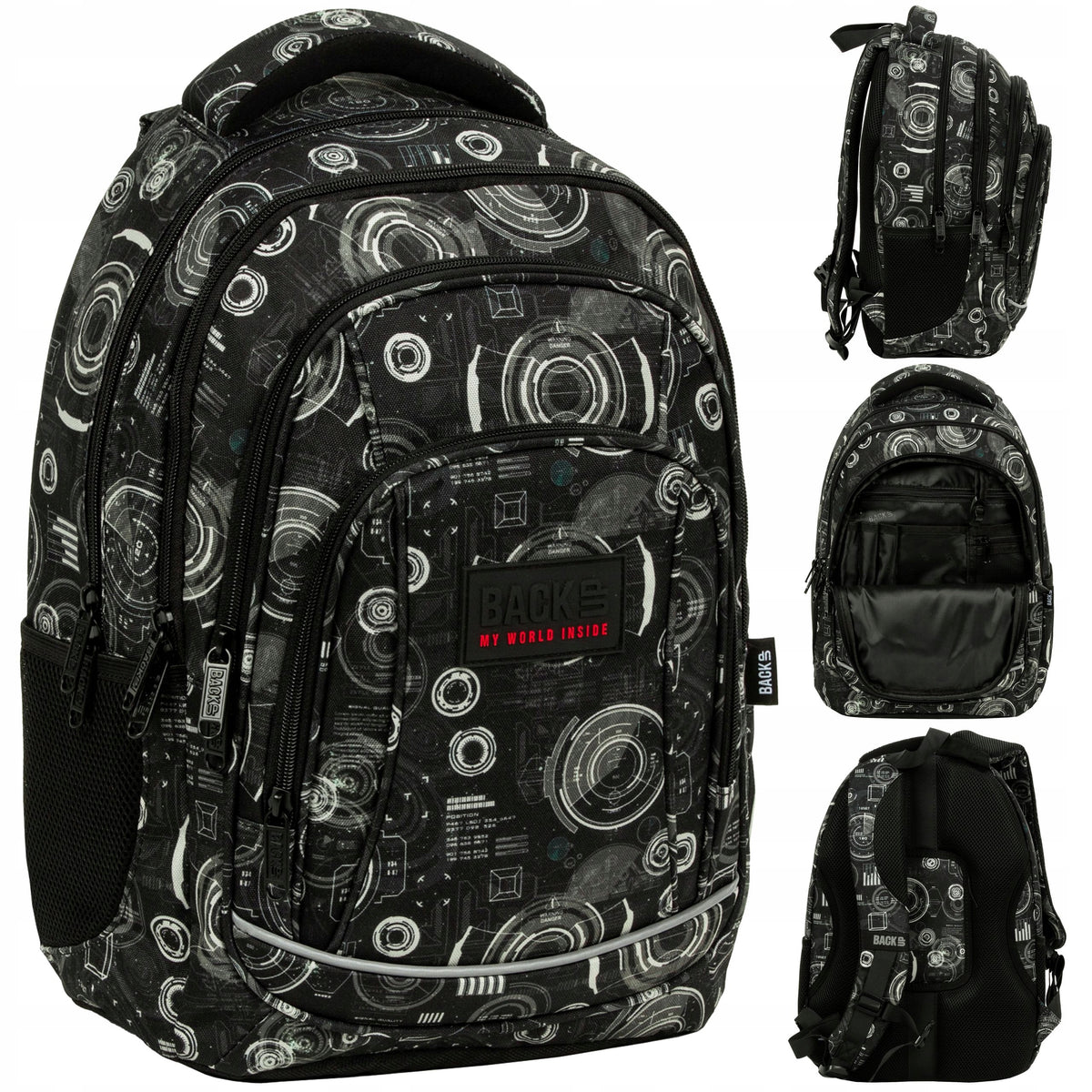 BACKUP SCHOOL BACKPACK YOUTH BLACK RADAR for boy A39 Manufacturer code PLB5A39