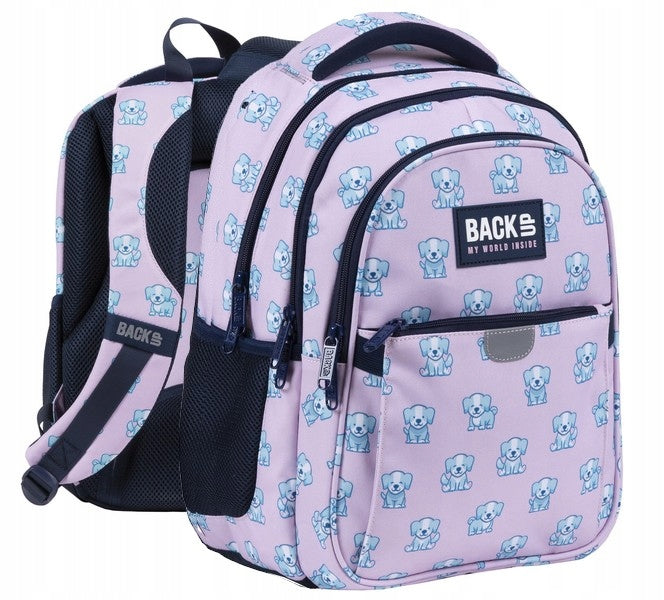 BACKUP SCHOOL BACKPACK for girls PASTEL DOG