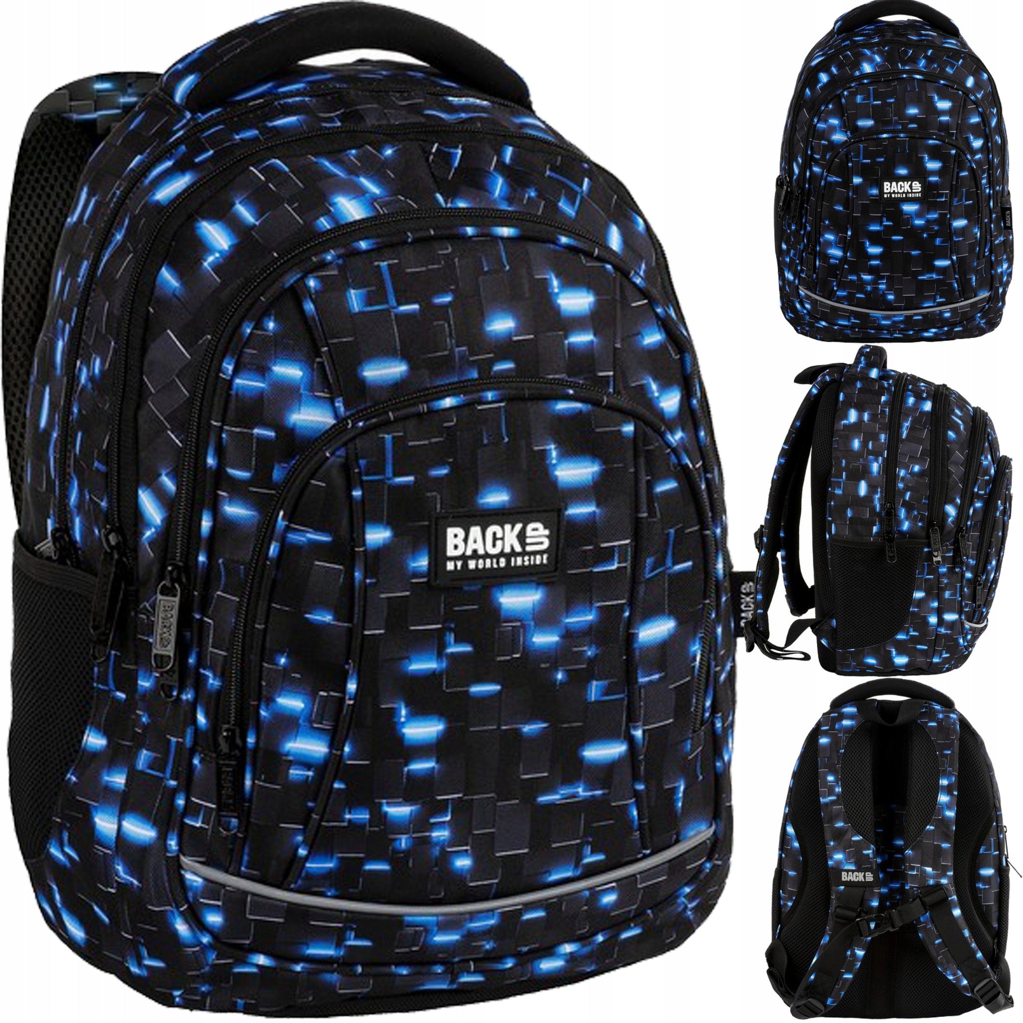 BACKUP YOUTH SCHOOL BACKPACK FOR BOY BYTEWAVE 3D BLACK