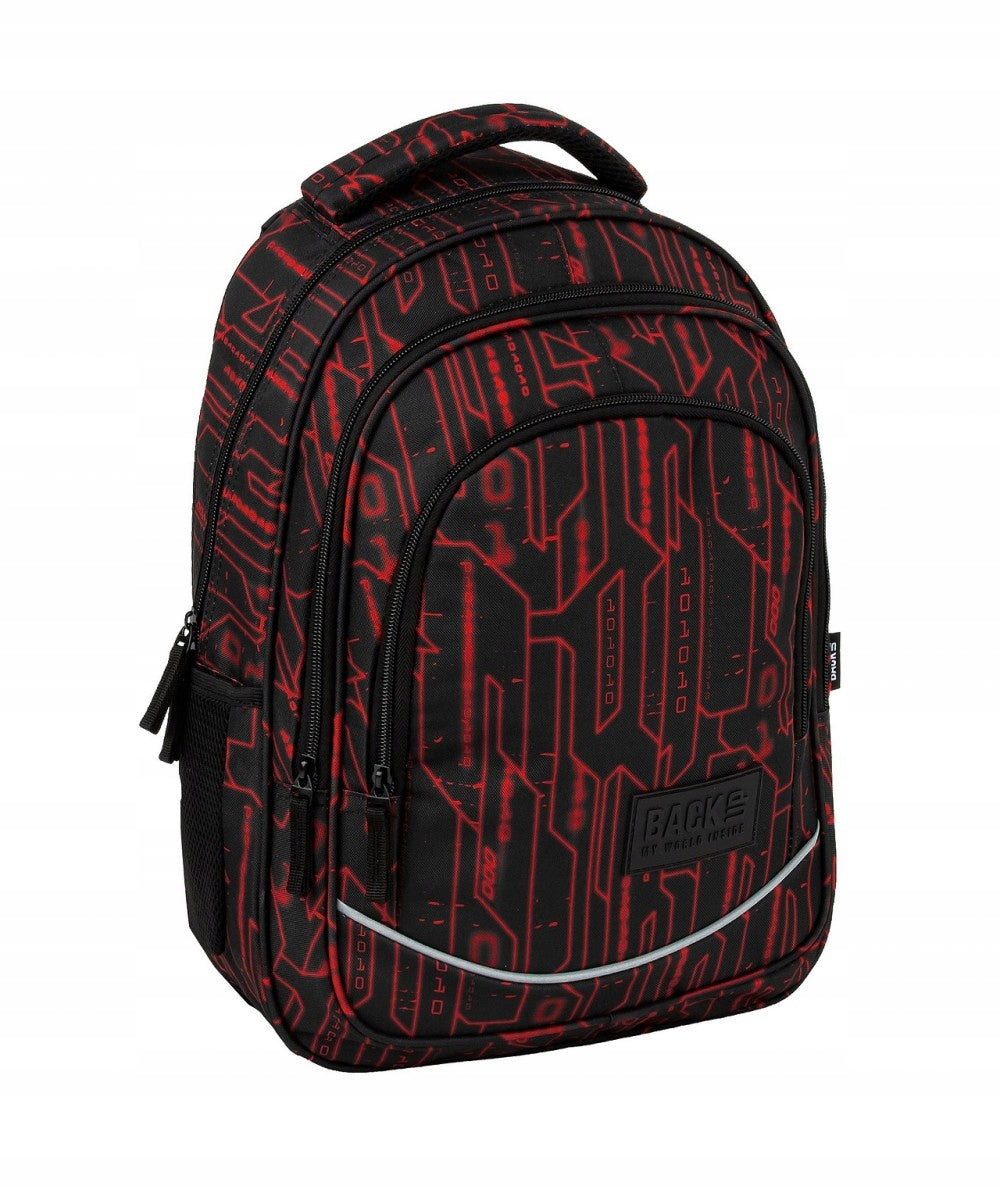 BACKUP YOUTH SCHOOL BACKPACK FOR BOY FIGURE BLACK RED 3D Packaging status original