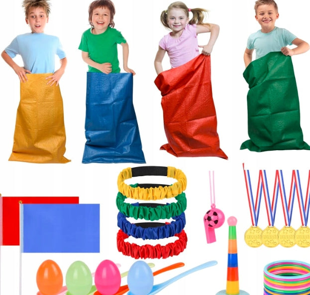 BACKYARD GAMES 5-IN-1 SET – SPORTS COMPETITIONS FOR CHILDREN WITH MEDALS