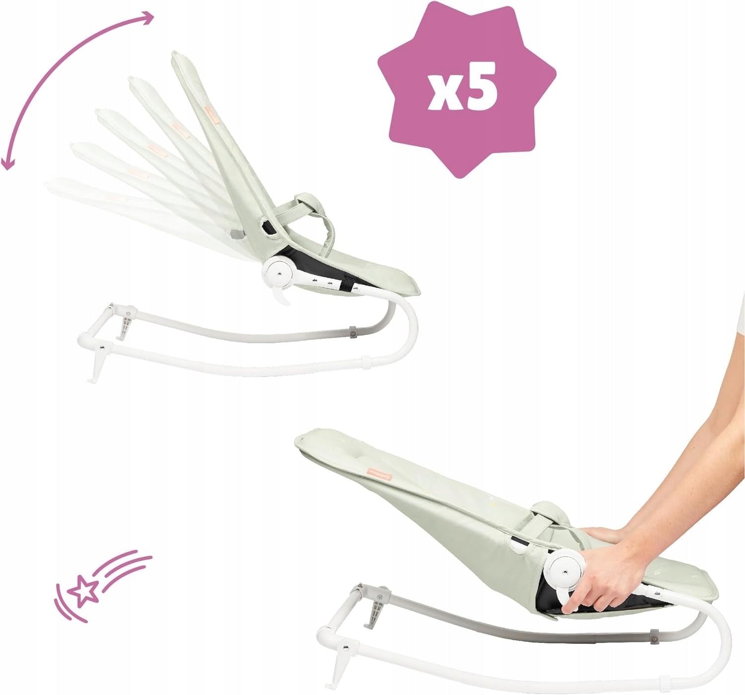 BADABULLE LIGHT GREEN LOUNGER + HEADBAND FOR BABIES LIFTING CAPACITY UP TO 9 KG Brand Badabulle