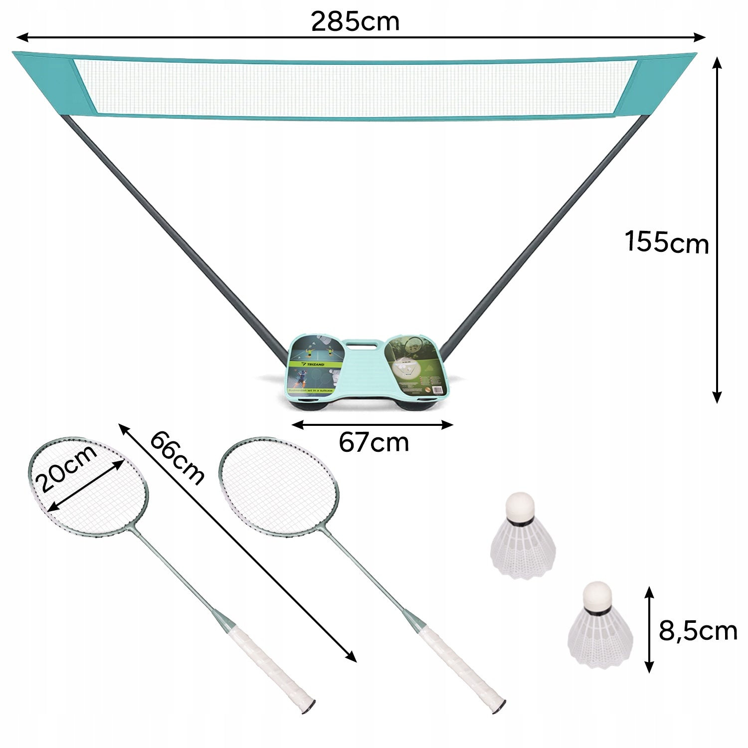 BADMINTON FOLDING RACKET SET DARTS NET Brand Ecarla