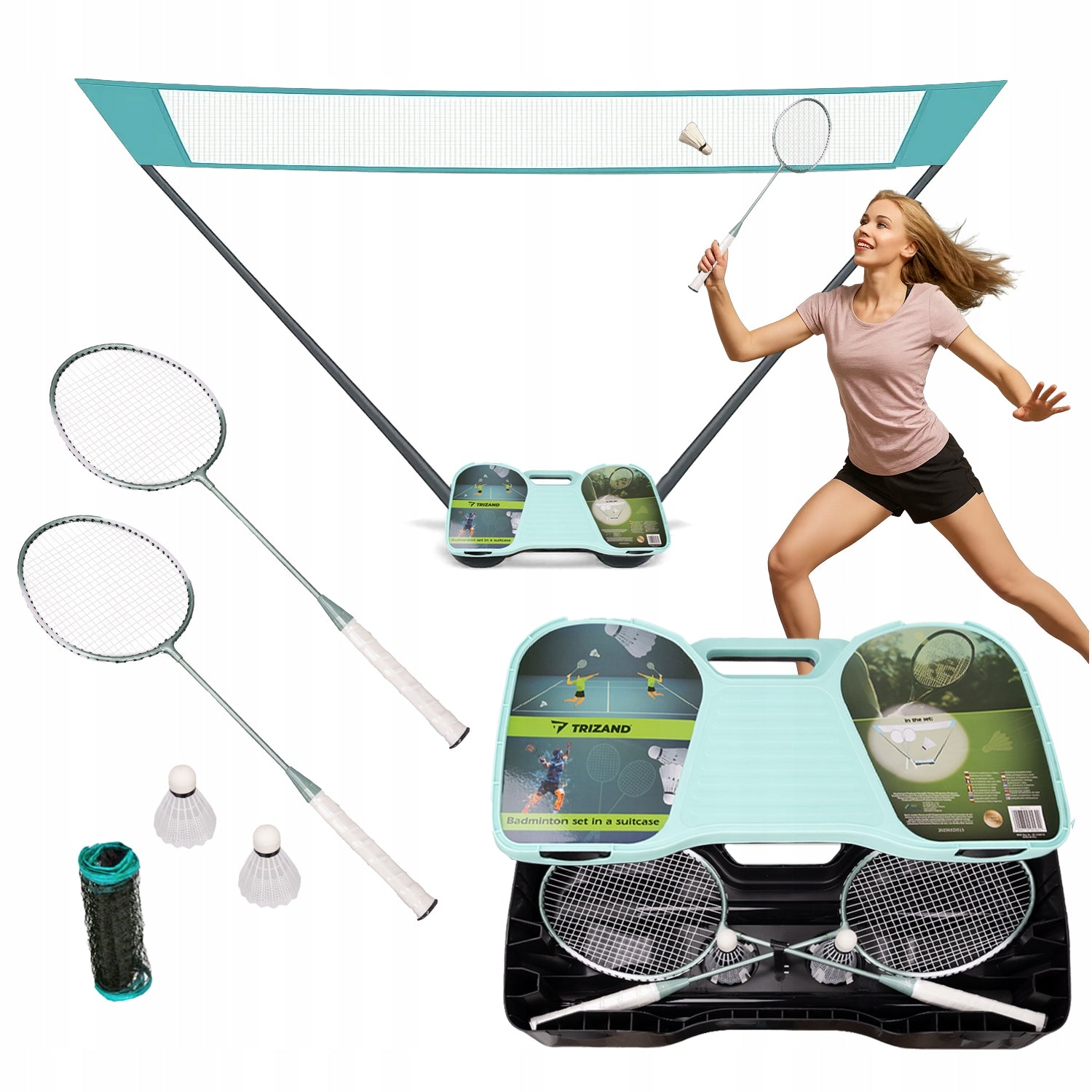 BADMINTON FOLDING RACKET SET DARTS NET Manufacturer code AR01